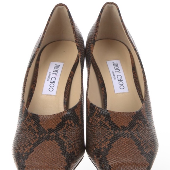 Jimmy Choo Brown Snakeskin Pumps - Picture 1 of 4